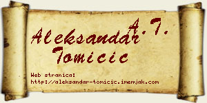 Aleksandar Tomičić vizit kartica